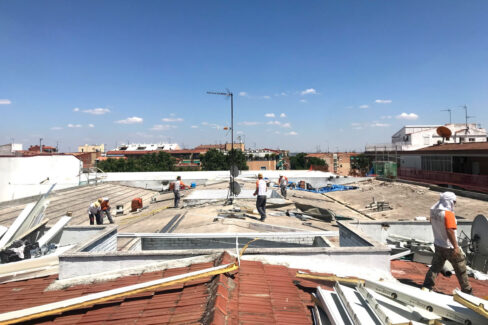 Grupo Strotec - Trabajos - Cubierta calle Madrid 115 Getafe