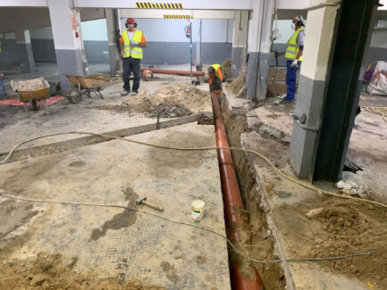 Grupo Strotec - Trabajos - Pocería y Saneamiento en calle Academia 8, Madrid