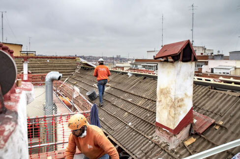Grupo Strotec - Trabajos - Rehabilitación de cubierta en calle Cavanilles 7 (Madrid)